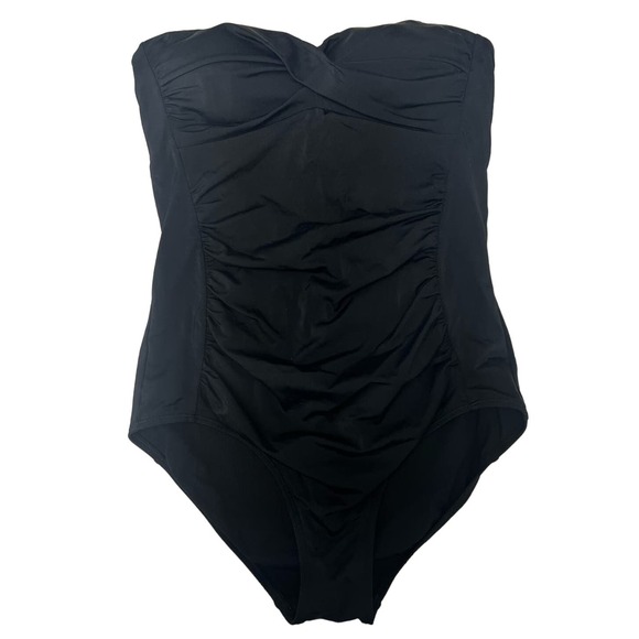 Boden Black Strapless One Piece Swimsuit, Size US 8 - Picture 1 of 8
